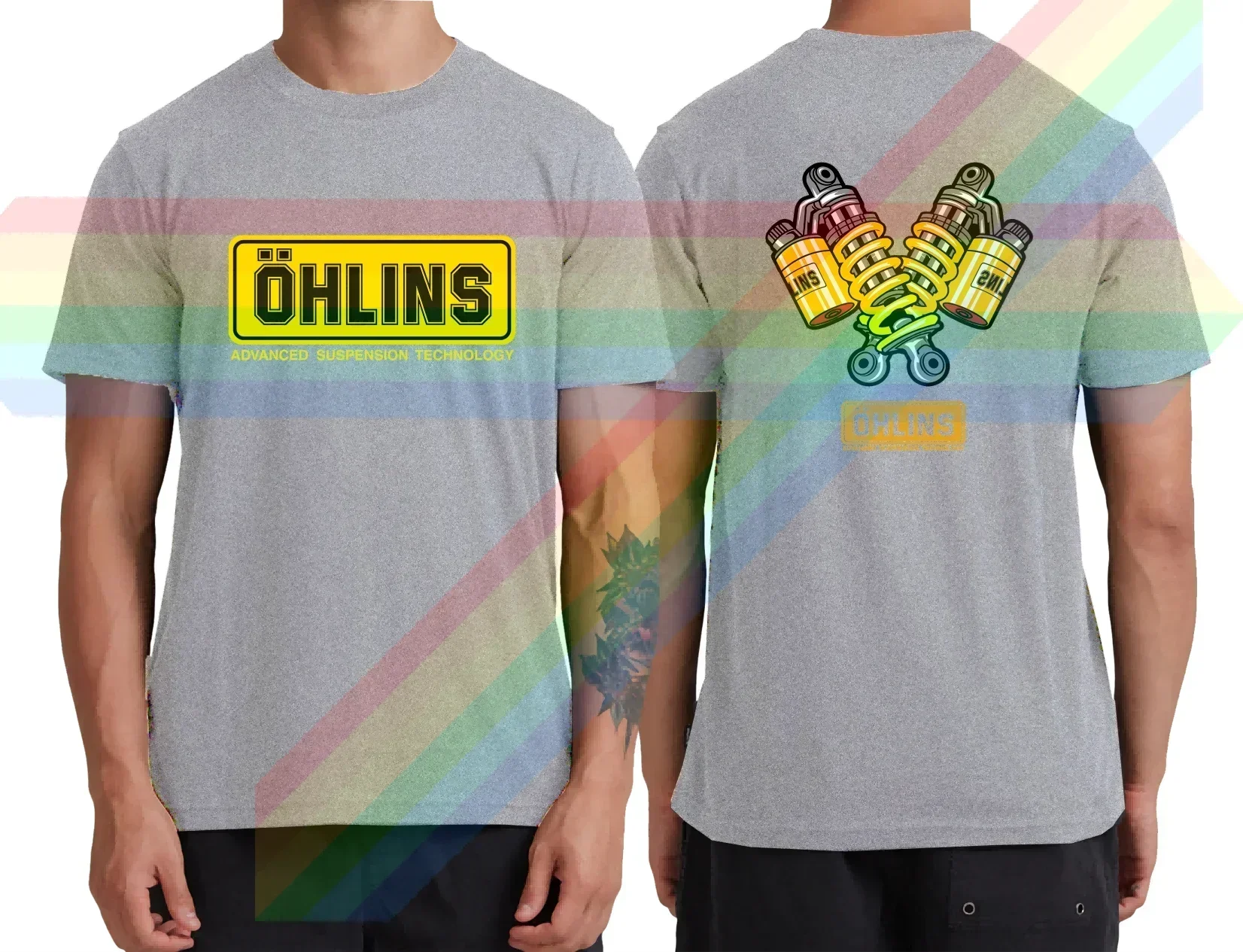 

Suspension shock absorption men's unique Ohlins work casual T-shirt pure cotton Ohlins RXF34 M.2 hobby short sleeveNO.1