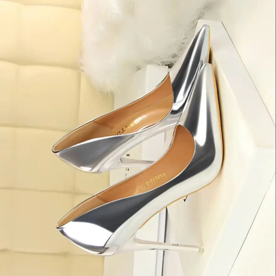 

BIGTREE Shoes Woman Pumps Patent Leather High Heels Shoes Women Basic Pump Wedding Shoes Female Stiletto Women Heel Plus Size 43
