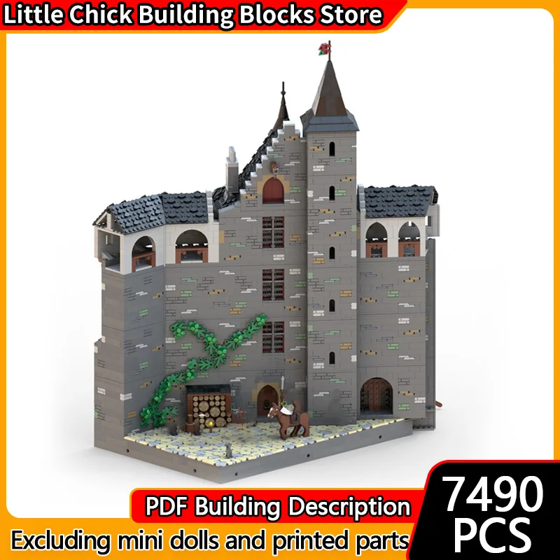Medieval Castle Model MOC Building Bricks The Artillery Tower Modular Technology Children Holiday Gifts Assemble Toys Suit