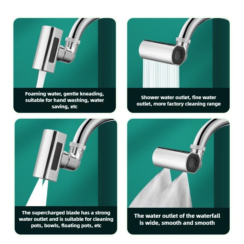 

Small Flying Rain Faucet Kitchen Vegetable Washing Shower Faucet Four-speed Rotating Dishwashing Spout Faucet Waterfall Aerator