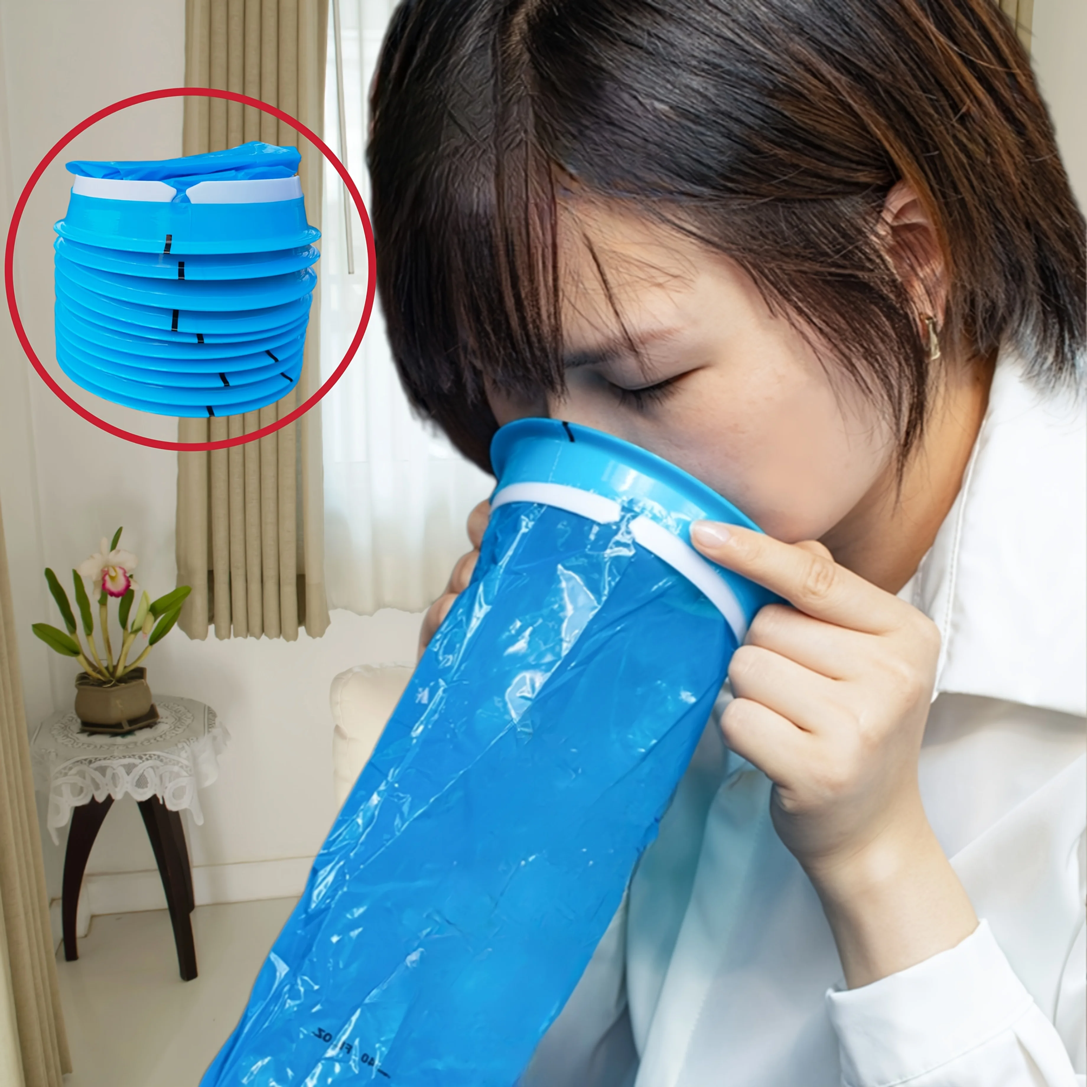 Bolsa para vómito, bolsa portátil para enfermedades de coche, bolsa para vómito desechable de gran capacidad para Hospital, bolsa para vómito para mujeres embarazadas