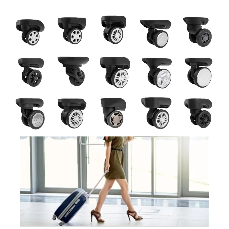 Luggage Swivel Repair Suitcase Part Trolley Case Luggage Wheels Left and Right Wheels DIY Replacement