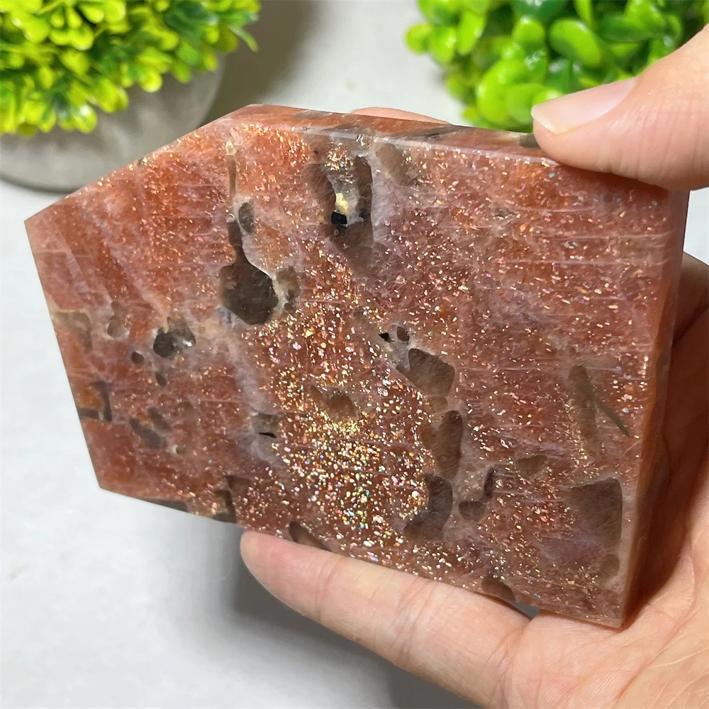

Sunstone Quartz Flash Slab Slice Crystal Natural Carving Minerals Witchcraft Geode Energy Home Decoration Reiki Healing