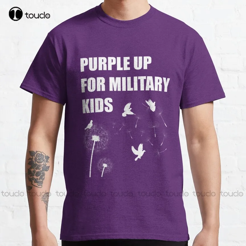 Viola Up For Military Kids-mese Of The Military Child Classic T-shirt ragazze magliette bianche Creative Funny Tee regalo di natale