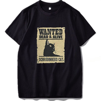 Summer harajuku custom Wanted Dead And Alive Cat Schrodinger Cat Tshirt Funny Geek Digital Print  Cotton O-Neck Tee vintage Tops