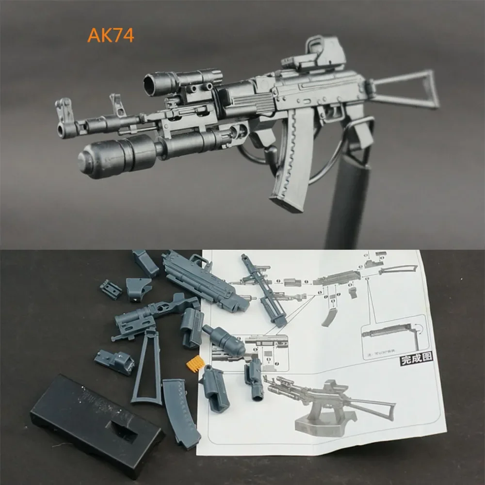 1/6 4d montieren Pistole mg62 schwere Maschine ak74 msr Narbe m1 Schrotflinte 12 Zoll Action figuren Waffe Kunststoff Modell Kit Spielzeug