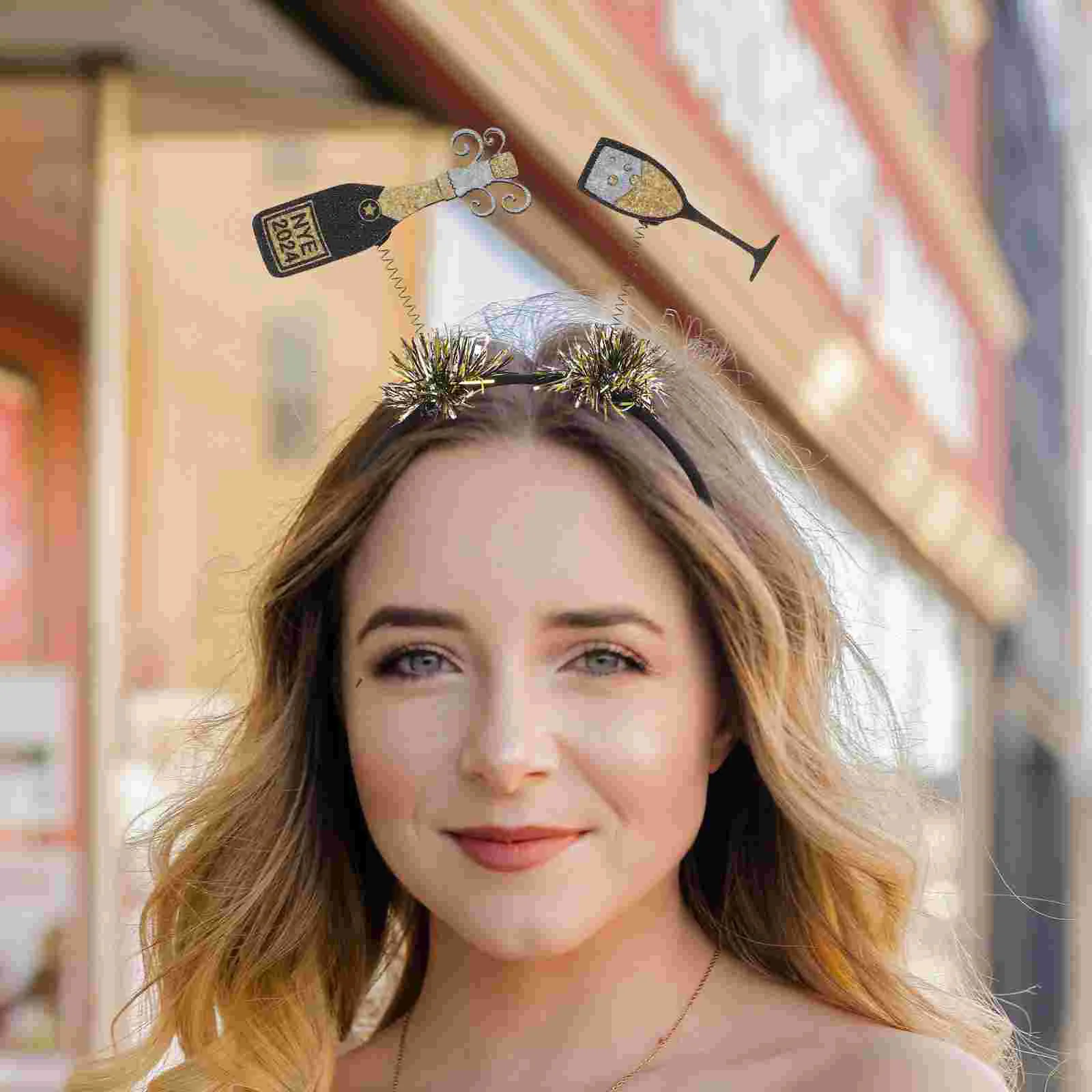 

Makeup Headband Festive Dress Props Headdresses Holiday Adult Flash Tinsel Bopper Headbands for Women Glitter Antenna Women's