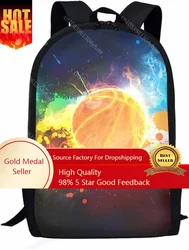 Basketball-Rucksack für Kinder Jungen, bunte Ölgemälde Basketball ball drucken leichte Schulbuch tasche Junior Student Daypack