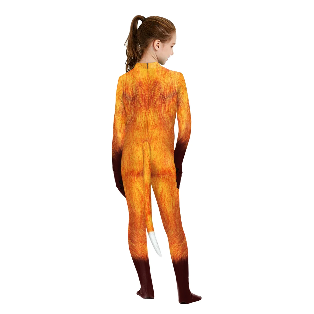Kids Cosplay Fox Costume Zentai Bodysuit Carnival Party Dress up Boy Girl Halloween Animal Dairy Cow with Tail Catsuit Jumpsuit