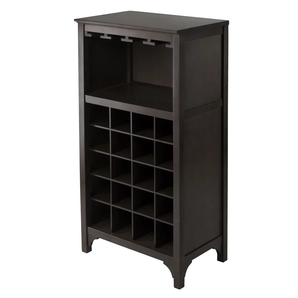 

Wood Modular 20- Bottle Wine Cabinet, Espresso Finish