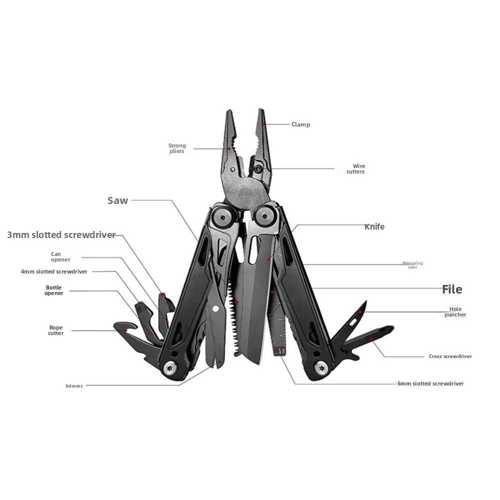 28 in 1 Outdoor Multifunctional Pliers Tool Professional Stainless Steel Folding Pliers Camping Tactical EDC Multi-purpose Plier - Image 2