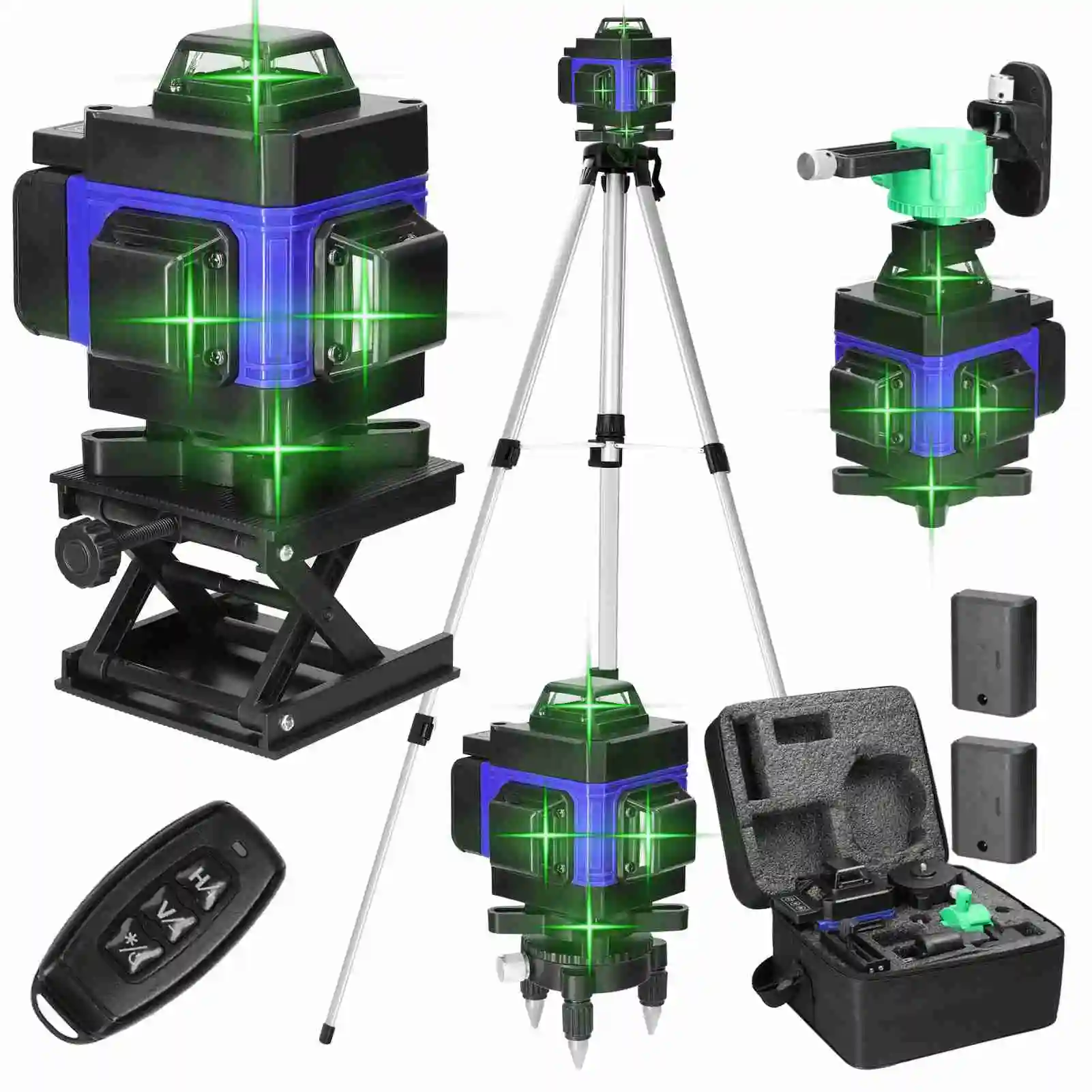 

Multifunctional 4D 16 Lines Laser Level 3° Self Leveling Machine USB Rechargeable Battery Leveling Tool with 1.2M 3Heights Stand