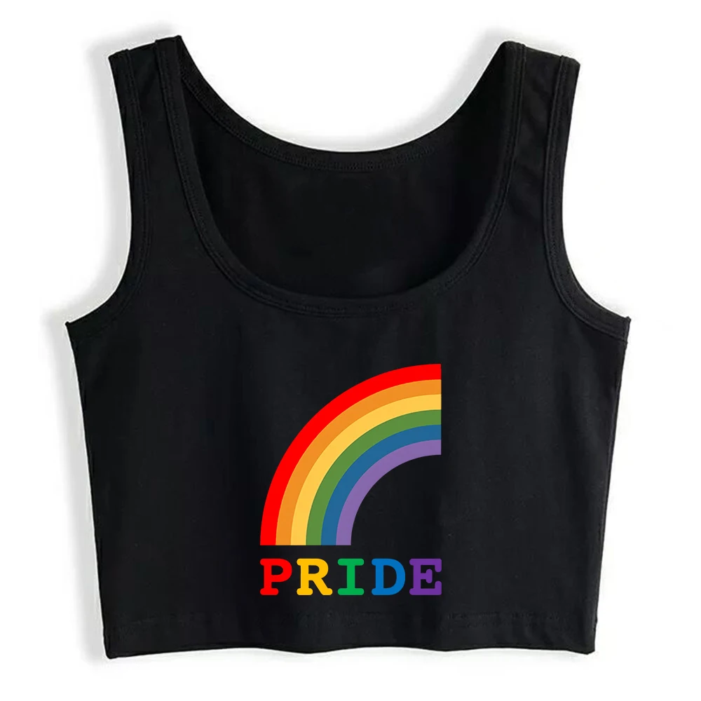 Rainbow Pride Design Breathable Tank Top Lgbt Gay Sexy Bright Crop Tops Pride Month Gifts Crop Tee Summer Camisole