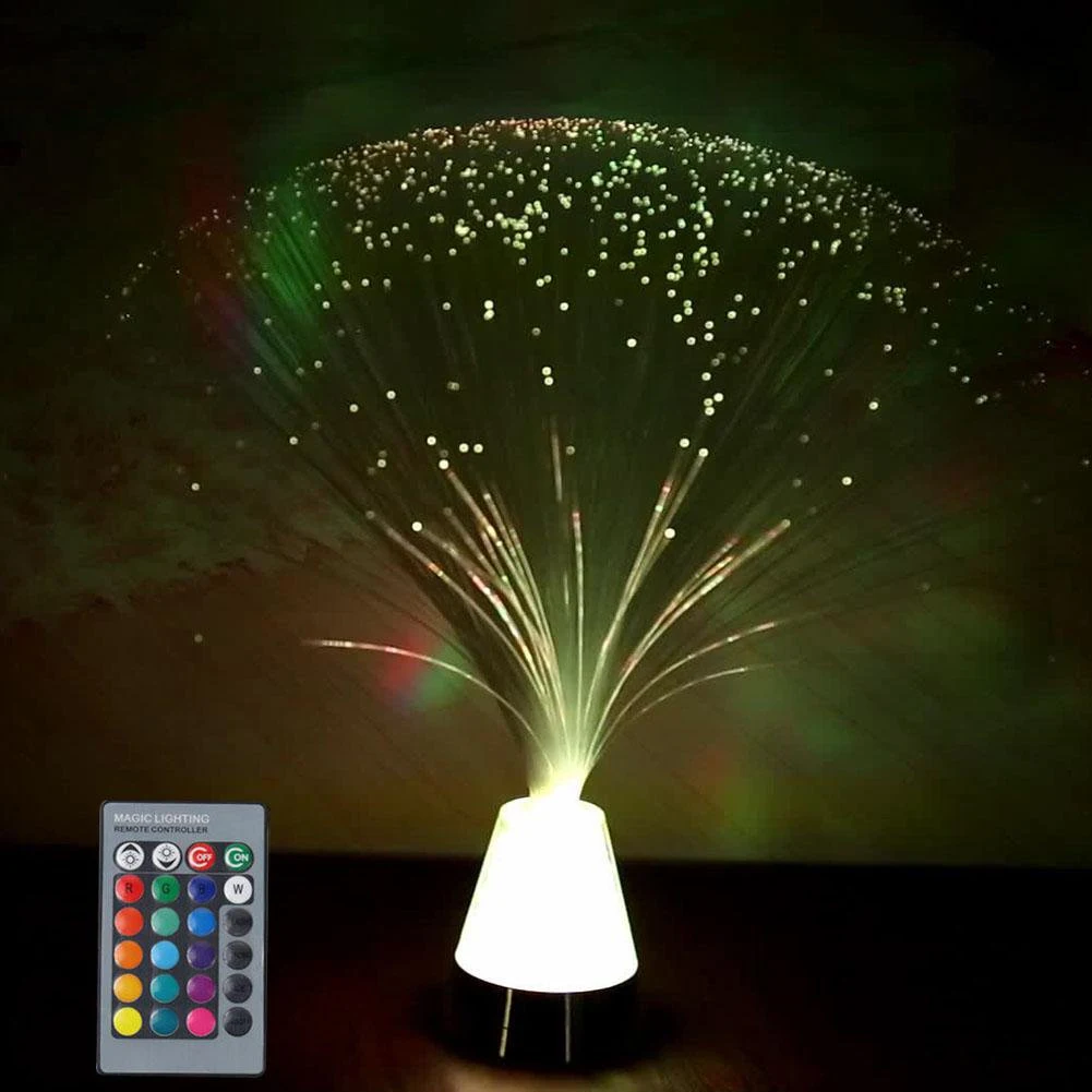 DIY Fiber Optic Light Crystal Base Home Decoration Hotel Bedside Atmosphere Colour Changing Remote Controller Festival Ornament