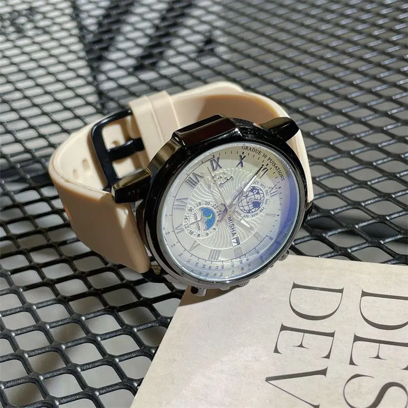 청소년을 위한 남성용 대형 다이얼 쿼츠 시계, 고급스럽고 멋진 맞춤형 시계