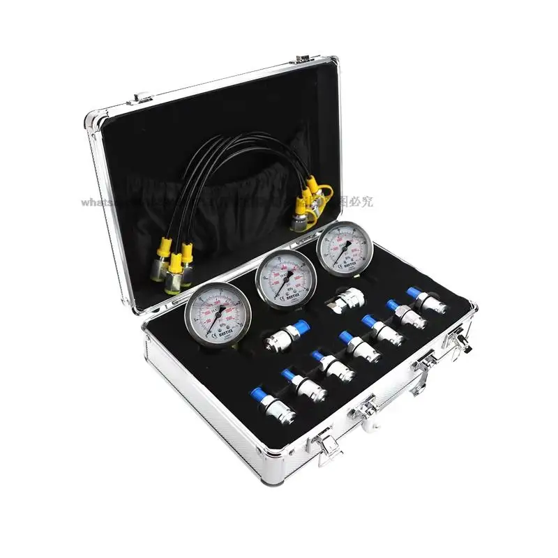 Portable inspection and maintenance hydraulic excavator pressure gauge box oil pump test table hydraulic tee joint