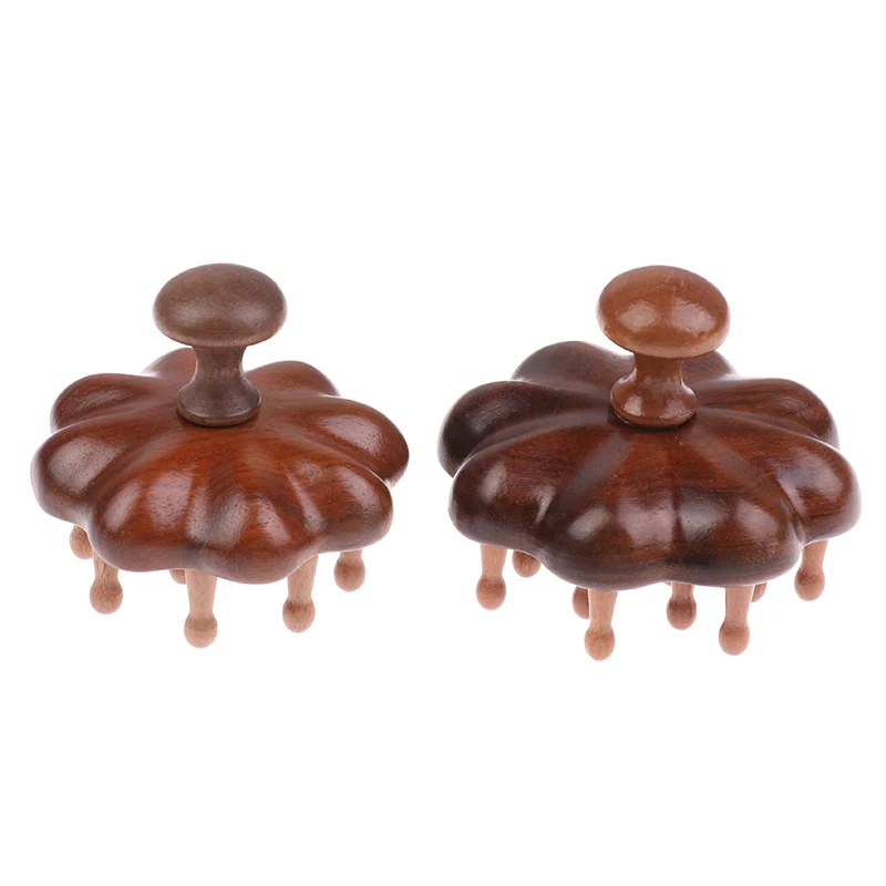 Head Meridian Massage Comb Anti-Static Natural Wooden Wide Tooth 12/20Claw Gua Sha Tool Scratcher Spa Promote Blood Circulation