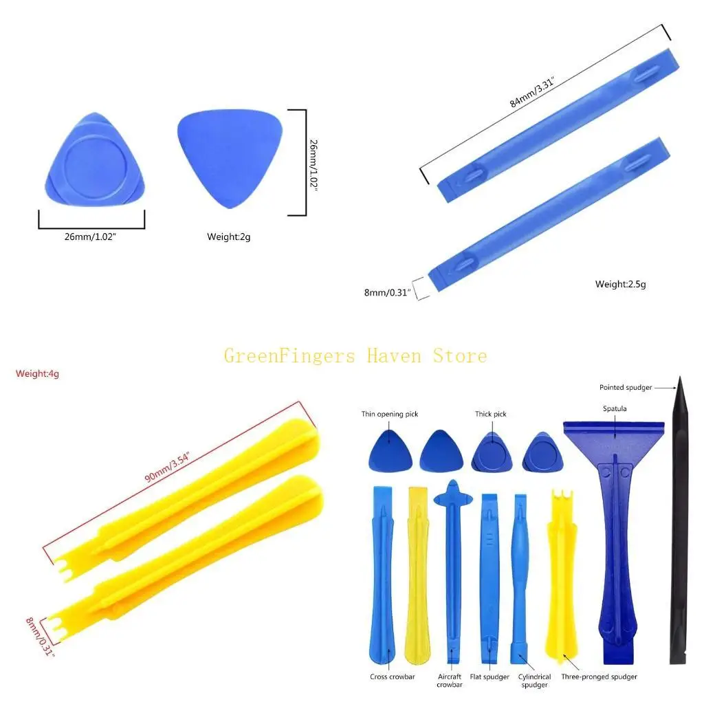 

F68D 12 Pcs Professional Electronics Opening Pry Tool Repair Easy to Use