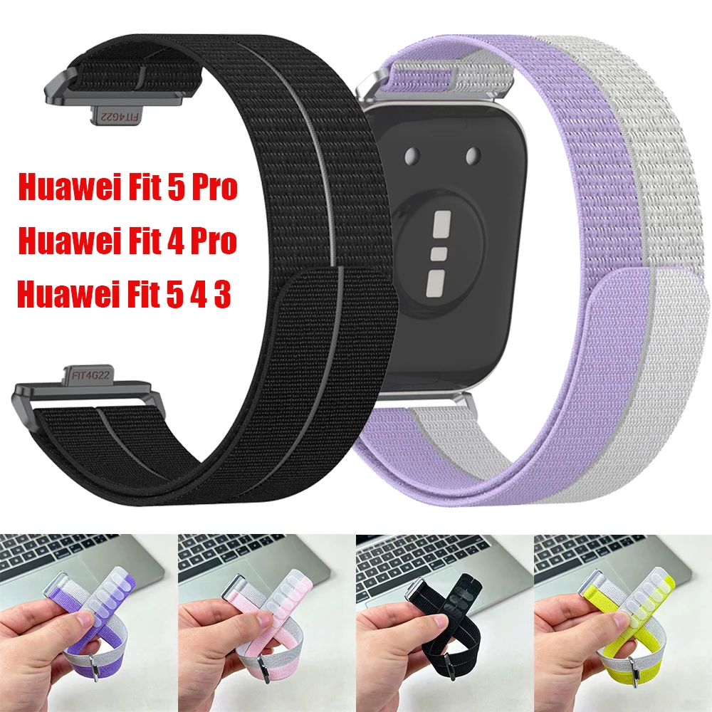 Nylon-Schlaufenarmband für Huawei Watch Fit 5/4/3 Zweifarbiges Austauschbares Armband Correa für Huawei Watch Fit 5 Pro/Fit 4 Pro