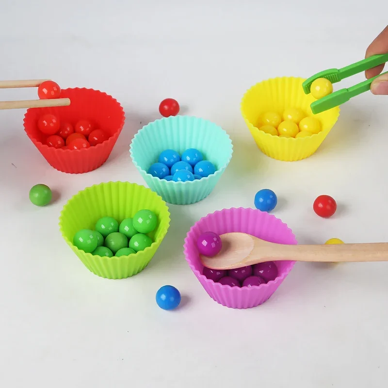 Montessori Früher ziehung Clip Reagenzglas Farbe Perle Kinder Farbe kognitive Hand-Auge-Koordination Gehirn Lernspiel zeug