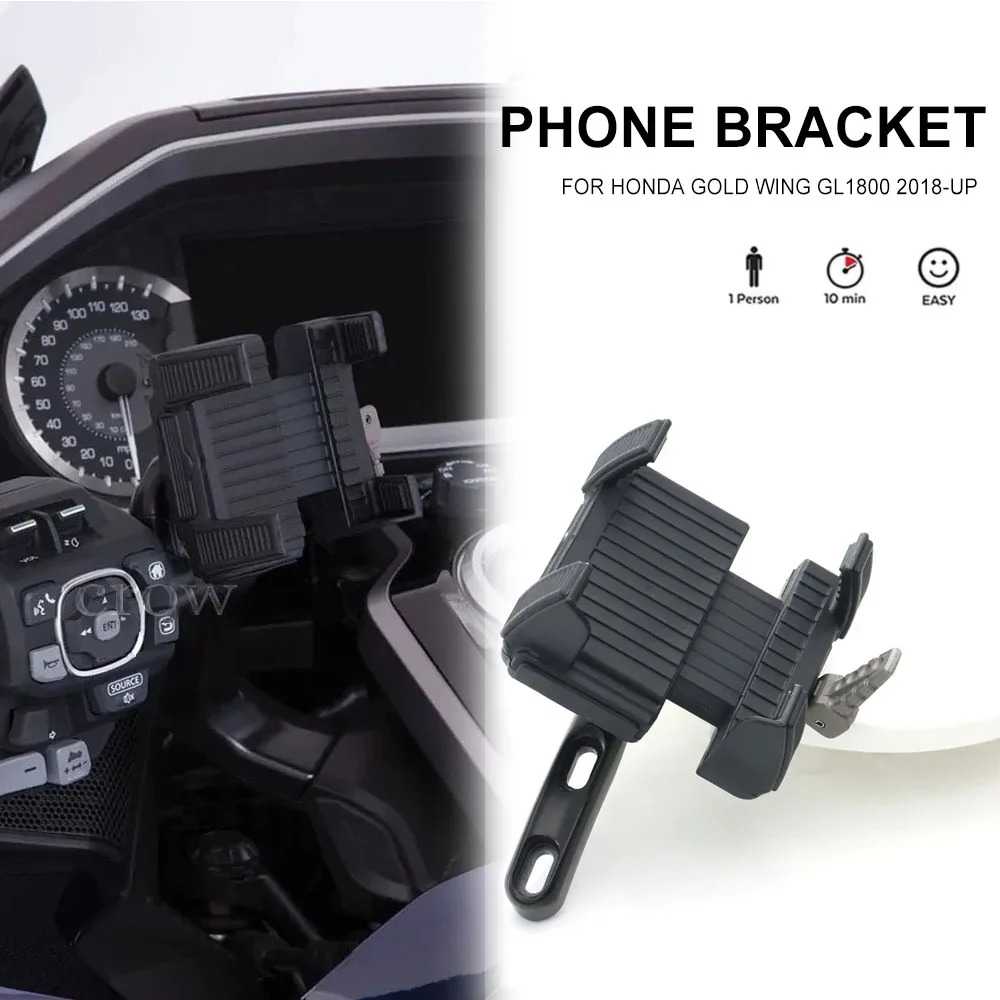 

Motorcycle Mobile Phone Mount Navigation Bracket Holder Support For Holder Gold Wing GL 1800 GL1800 F6B 2018-2021 2022 2023 2024