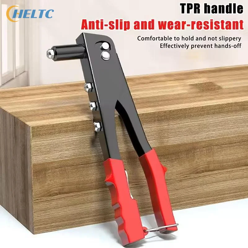 1PCS Set Riveter Tugas Berat, Pistol Rivet Pop Dan 50Pcs Kit Berbagai Jenis Rivet Buta Alat Tangan Alat Mur Rivet