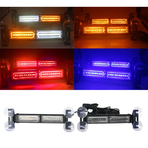 Imagen 2 del producto Barra de luz estroboscópica de emergencia 2 en 1 para consejo de tráfico: luz intermitente de advertencia de seguridad para tablero de 40 LED, lámpara para parabrisas delantero/trasero