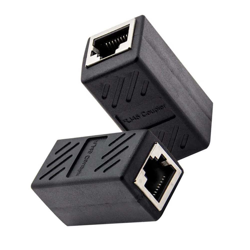 

2pcs Coupler Network Lan Connector Inline Female To Female Cable Extender For Ethernet Extension Plastic Shielded Adapter