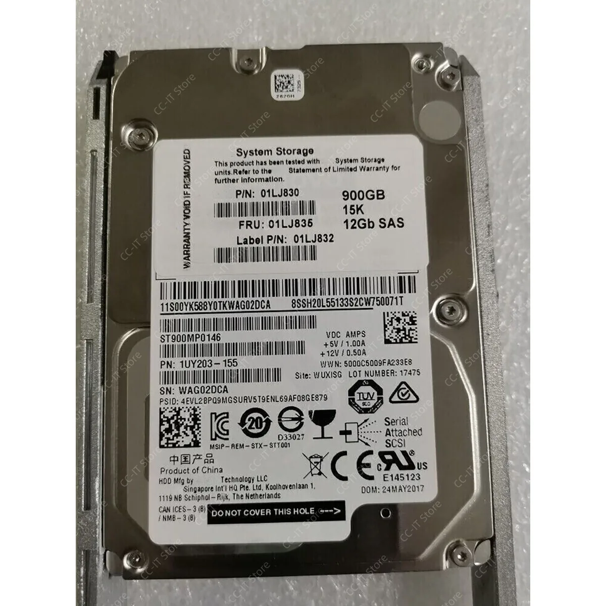 900GB 2.5'' 15K RPM 12Gb SAS Enterprise Hard Drive 01LJ830 01LJ832 01LJ835 For V5000 G2 Storage Array