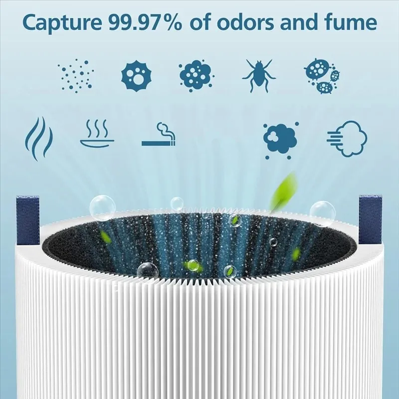 2 Pack H13 True HEPA Replacement Filter Fit 511 Air Purifier Activated Carbon Air Cleaning Purifier Spare Filter Parts