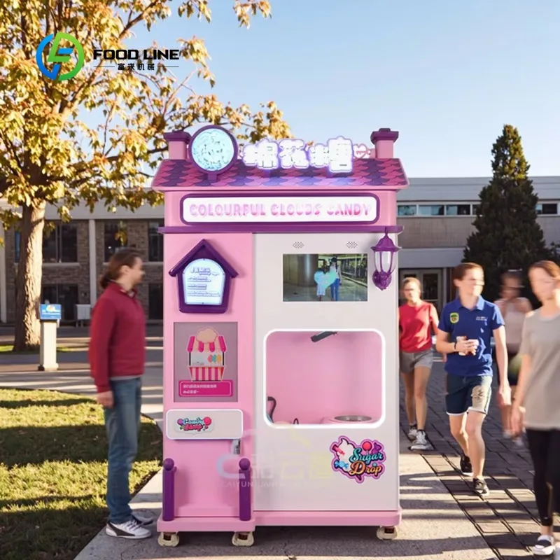 Fully Automated Cotton Candy Vending Machine Smart Touch Screen Professional Custom Multiple Payment Methods SDK Functionality