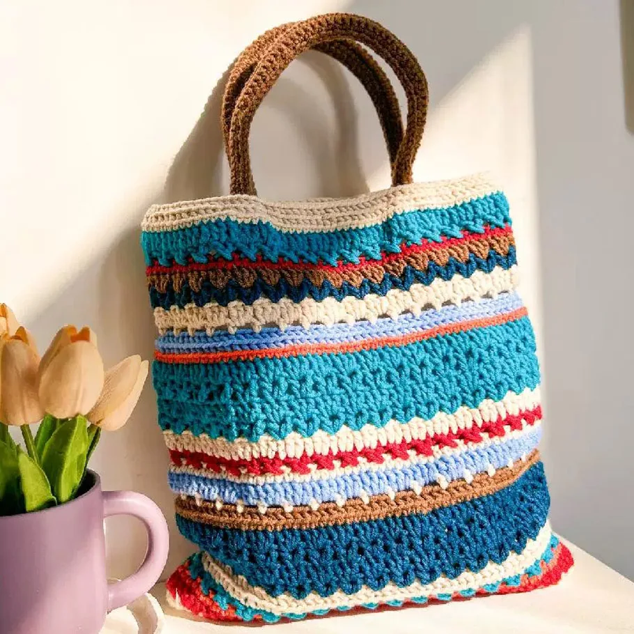 

Пряжа, вязаная крючком сумка ручной работы, модная сумка для девочек в стиле ретро, теплая осенняя тканая сумка для хранения своими руками