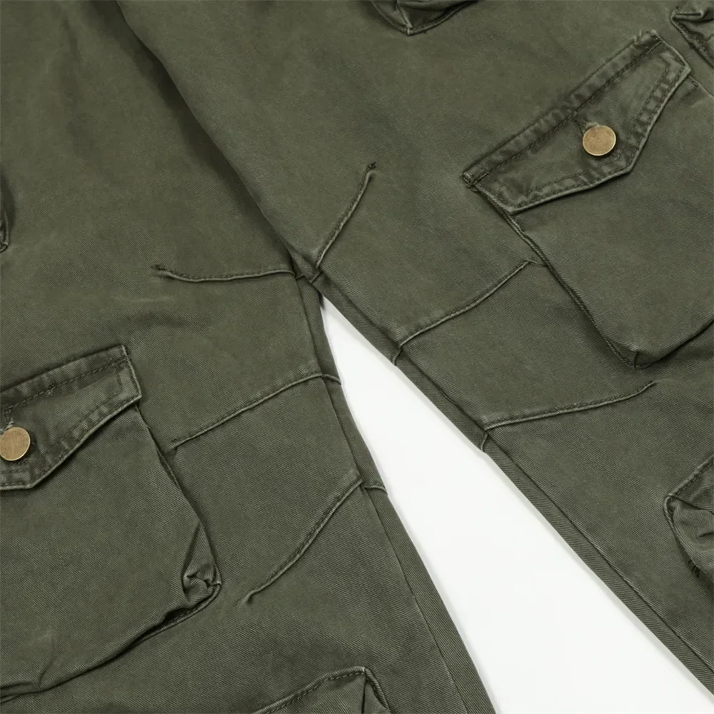 Pantalon cargo à jambes larges pour hommes, pantalon d'outillage multi-poches, streetwear vintage adt, hip-hop décontracté, vadrouille, fju, Harajuku