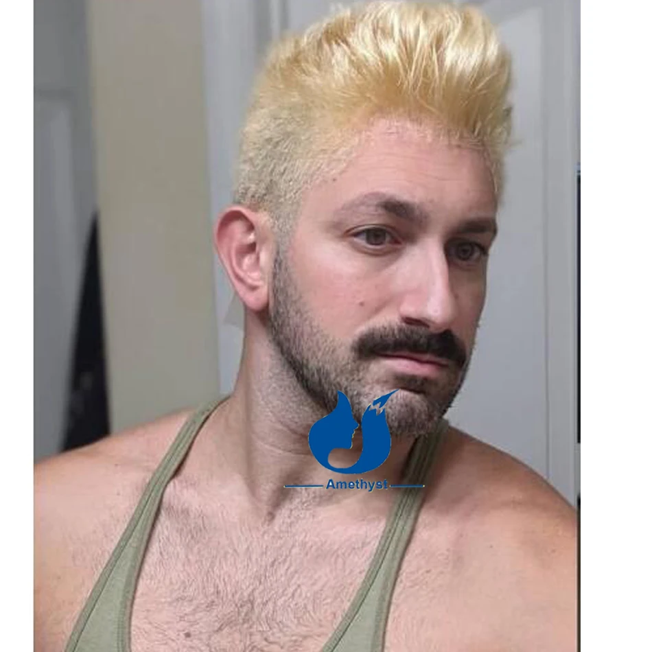 Amethyst Shaved 613 Blonde Straight Pixie Cut Wig for Men Full Lace Human Hair Brazilian Pre-Styled Short Fashion Wig