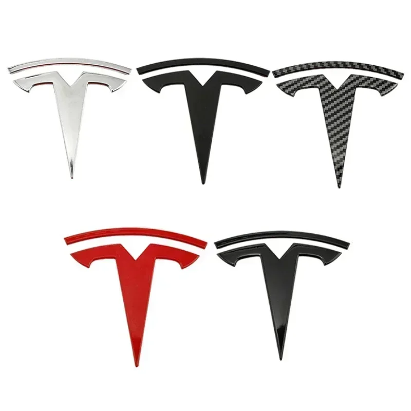 ABS Car Front Head Hood Badge Rear Trunk 3D Sticker Emblem for Tesla Model 3 Model Y Replacement Decoration Accessories