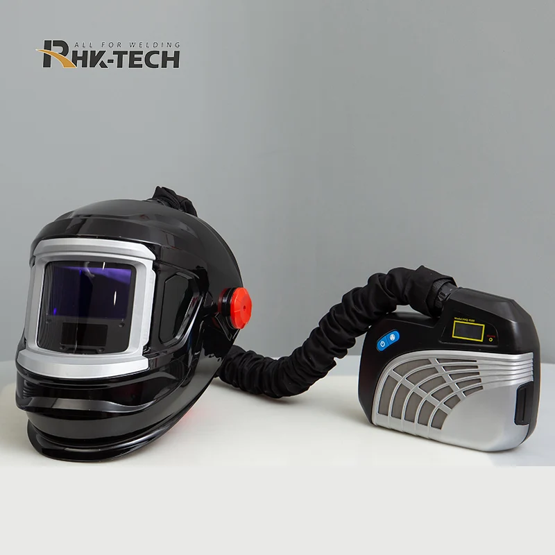 RHK Portable True Color Solar PAPR ARC Auto Darkening Respirator Welding Helmet with Air Purifying Ventilation System