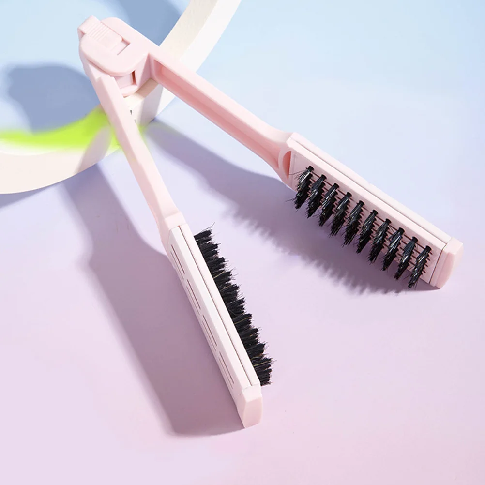 

Hair Straightening Comb V Shaped Design for Curly and Straight Hair Portable Brush Style Tool Shine Enhancement Compact Use