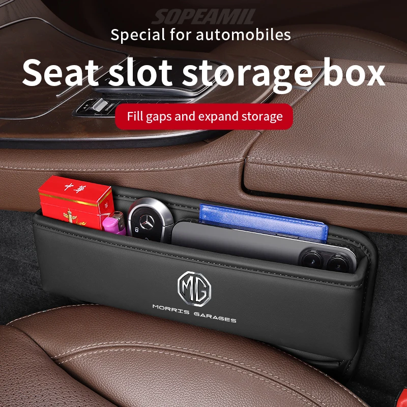 

Car Seat Gap Slot Organizer Seat Crevice Storage Box For MG ZS HS ES5 MG4 EV Electric S5 EV MG3 MG5 MG6 MG7 ONE EZS Accessories