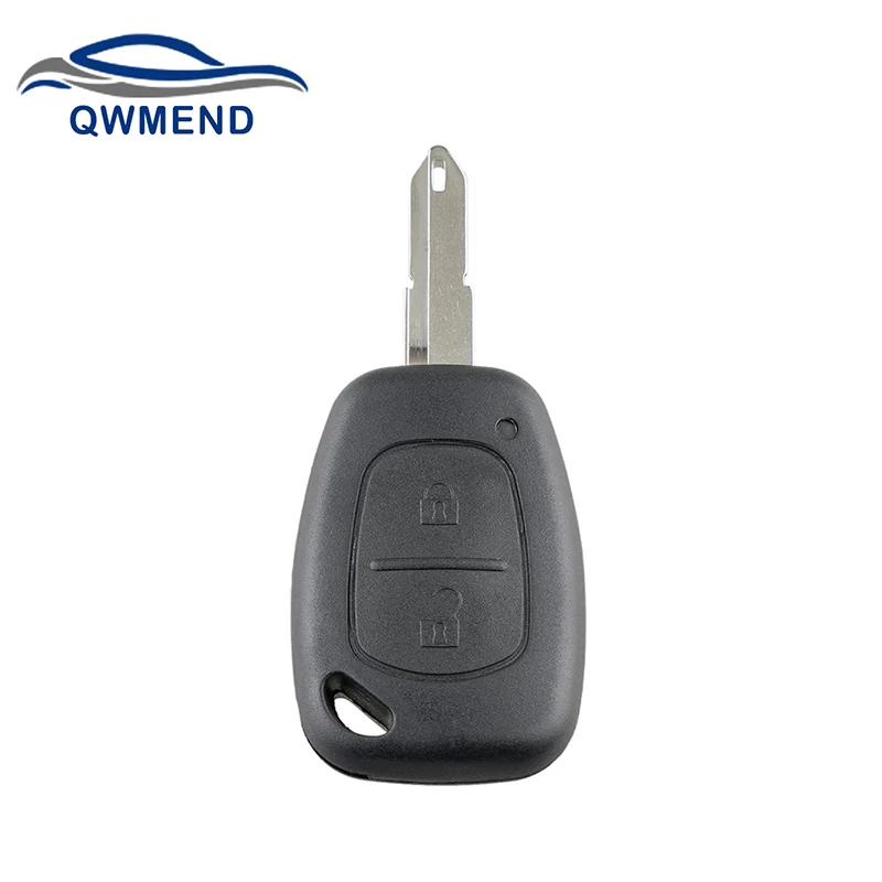 QWMEND 2 Button Remote Car Key Shell Cover Fob Case For Vauxhall Opel Vivaro Renault Movano Trafic Renault Kangoo Blank