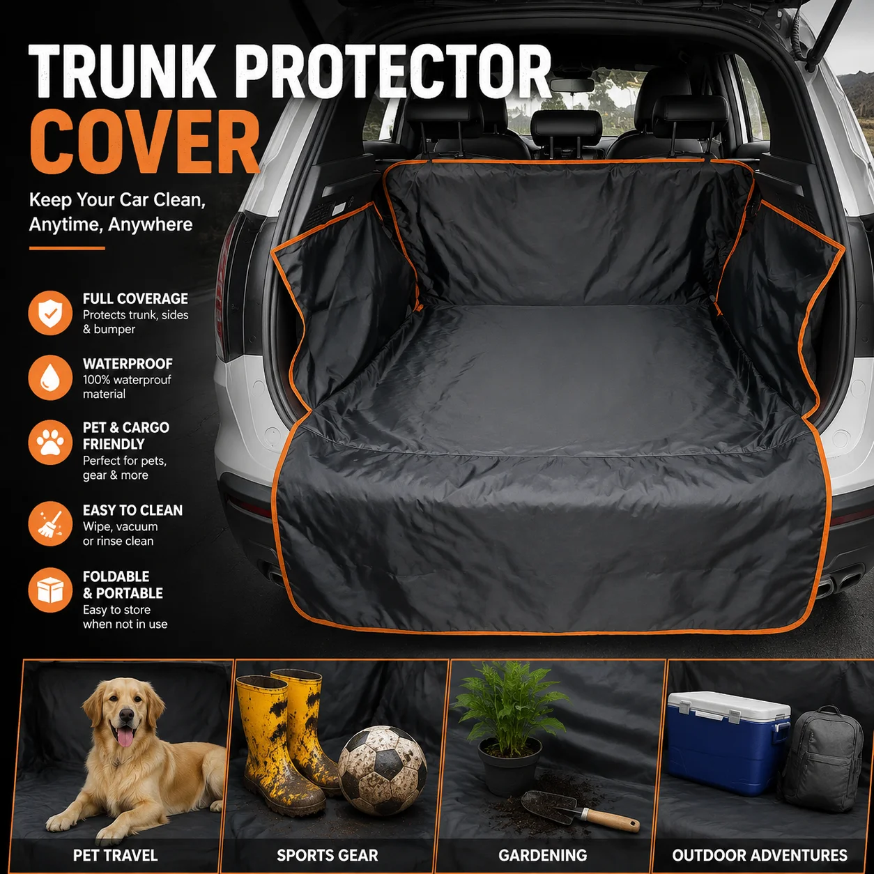 Dog Raincoat - Car Trunk Cargo Liner Waterproof Pet