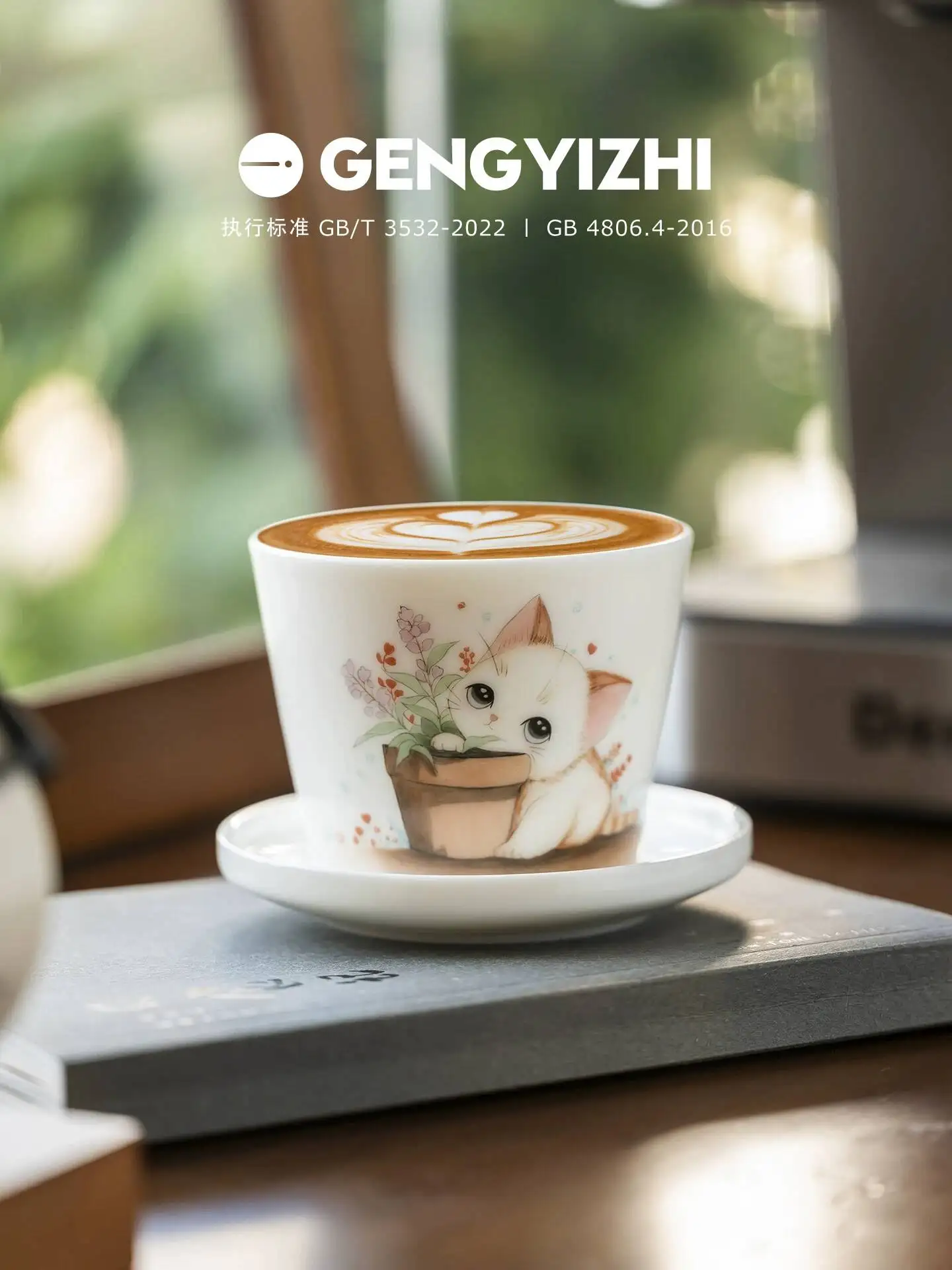 Geng Yizhi Ceramic Coffee Art Pig Mouth Latte Cup, Beautiful Souvenir Gift, Gift Box Set