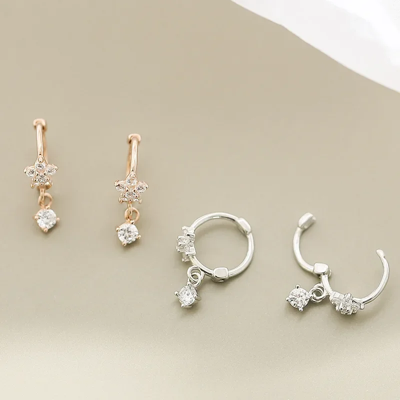 

925 Sterling Silver Earrings Women Fashion Jewelry High Quality Simple Flower Hollow Long Tassel Earrings