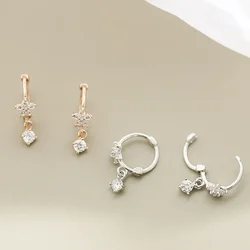 925 Sterling Silver Earrings Women Fashion Jewelry High Quality Simple Flower Hollow Long Tassel Earrings
