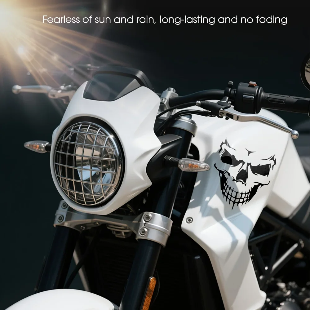 2 шт./компл. многоцветная светоотражающая наклейка с черепом, уникальный автоаксессуар для персонализации мотоцикла