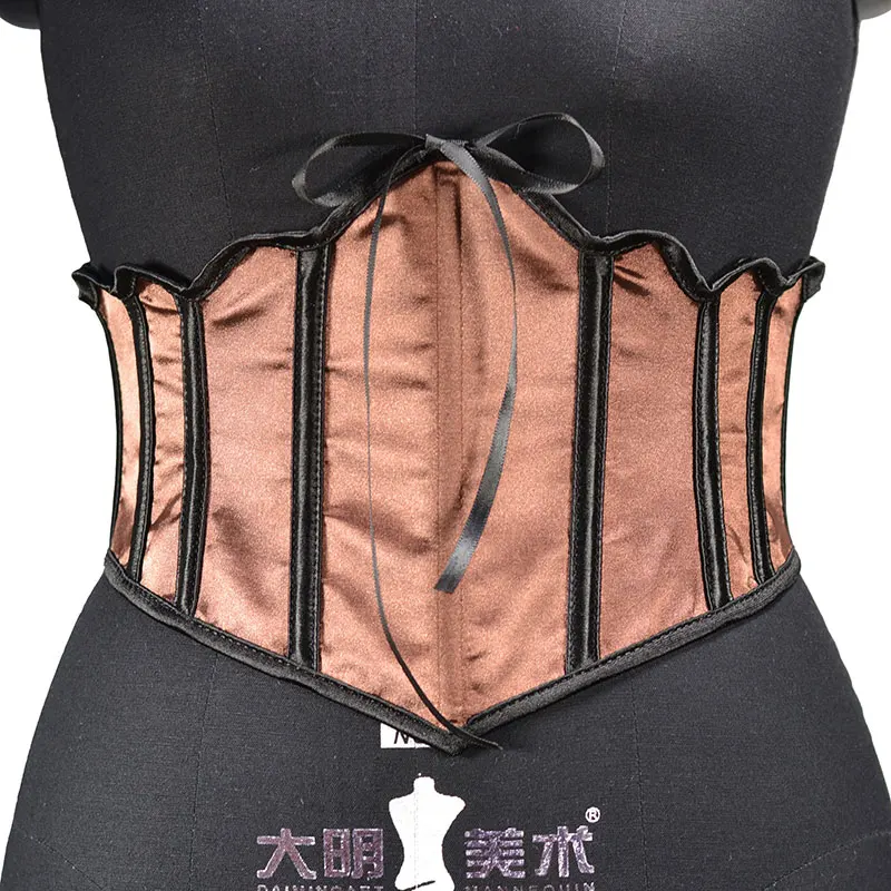 

Women Waist Trainer Corsets Slimming Shaper Belt Short Torso Satin Underbust Corset Sexy Lace Up Bustiers & Corsets