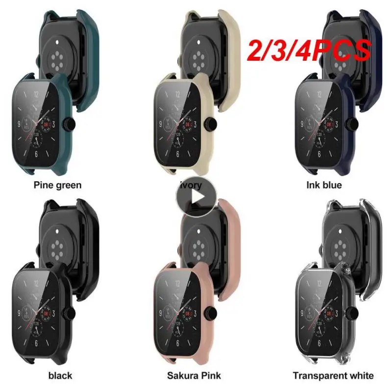 2/3/4PCS Watch Case Ergonomic Pc Smart Accessories For Huami Amazfit Gts4 Smart Watch Protective Case Screen Saver