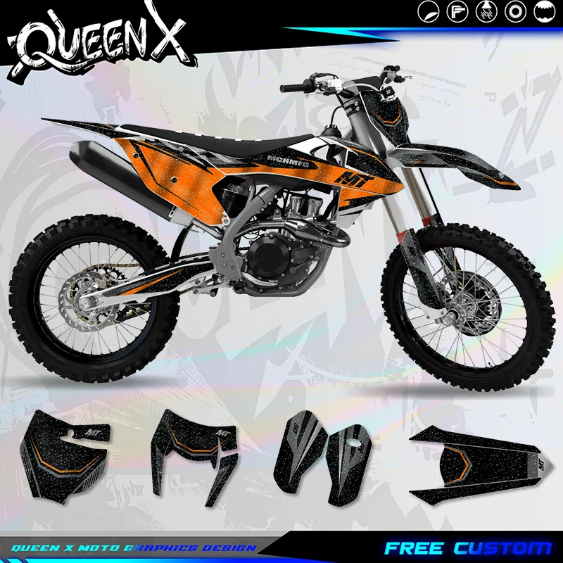 QUEEN X MOTO Custom Team Motorcycle Graphics Decal Stickers Kits For KTM SX SXF 2016- 2018 EXC XCW 2017 2018 2019