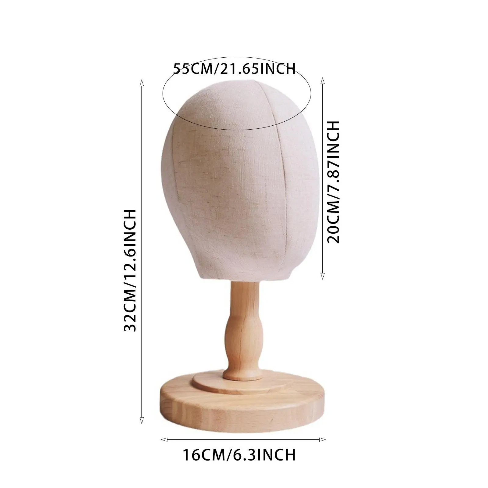 Modello di testa di manichino, supporto per parrucca con supporto in legno, portaoggetti portatile per cappelli, porta cappelli per copricapo, casa d'affari