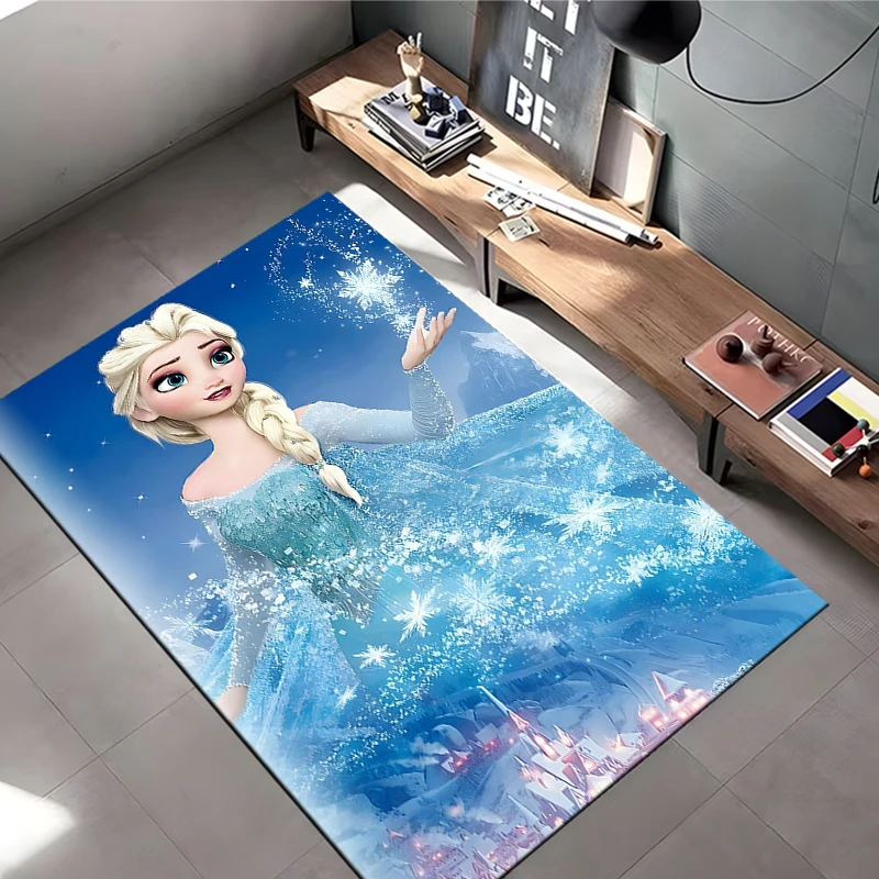 Disney Frozen-Disney elsa Area Rug,Carpet for Home Living Room Bedroom Sofa Doormat Kitchen Decor,Non-slip Floor Mat