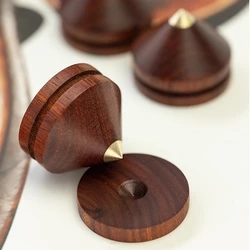 4 sets  HT1 rosewood brass composite speaker shock absorber foot studs and foot pads
